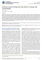 Inclusive science brings the best talent to ecology and sustainability